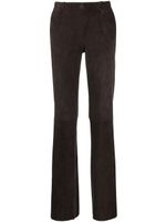 Stouls pantalon en daim à coupe évasée - Marron