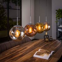 LifestyleFurn Hanglamp 'Yair' 4-lamps, kleur Oud Zilver