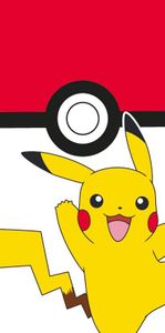 Pokemon strandlaken Pikachu 70 x 140 cm rood/wit polyester