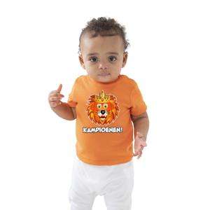 Oranje supporter T-shirt voor baby/peuters - kampioenen - oranje - EK/WK voetbal supporter - Nederla