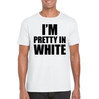 I am pretty in white tekst t-shirt wit heren - thumbnail