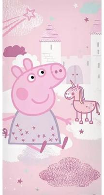 Peppa Pig handdoek roze 70 x 140 cm katoen Peppa Pig handdoek roze 70 x 140 cm katoen
