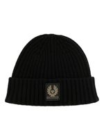 Belstaff bonnet en maille nervurée à patch logo - Noir - thumbnail