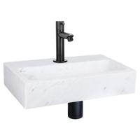 Differnz Flat fonteinset marmer - kraan recht - 38 x 24 x 8 cm - mat zwart