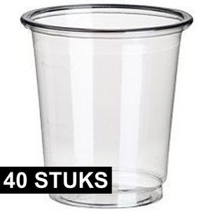 40x PLA transparante shotglazen 40 ml