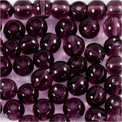 Creativ Company Glas kralen, d 4 mm, gatgrootte 1 mm, paars, 45 stuk/ 1 doos