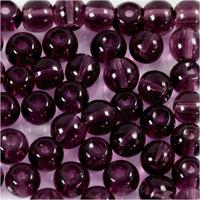 Creativ Company Glas kralen, d 4 mm, gatgrootte 1 mm, paars, 45 stuk/ 1 doos