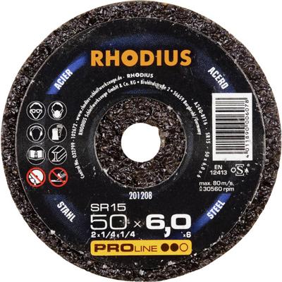 Rhodius 201208 Rhodius SR 15, 25 stuks schuurwiel 50 x 6,0 x 6,00 mm, vorm 1, ProLine, Made in Germany, voor staal 25 stuk(s)