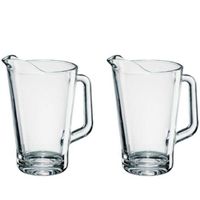 2x Glazen water karaffen/pitchers van 1,5 L Conic - thumbnail