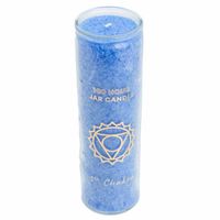 Fair Trade Keel Chakra (5e) Stearine Kaars in Glas - Blauw (100
