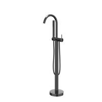 Badmengkraan IVY Bond Vrijstaand Met Draaibare Uitloop Slang 150 cm En Staaf Handdouche Zwart Chroom PVD