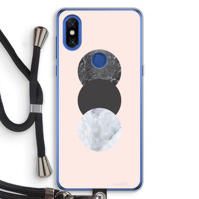 Marmeren cirkels: Xiaomi Mi Mix 3 Transparant Hoesje met koord