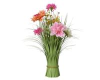 Kunstgras everlands met bloemen 40cm roze