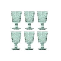 Set van bekers Home ESPRIT Turkoois Kristal 345 ml (6 Stuks)