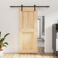 Schuifdeur met beslag 85x210 cm massief grenenhout