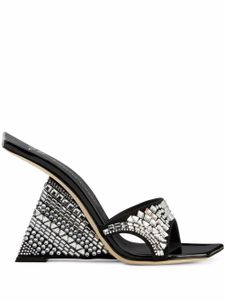 Giuseppe Zanotti mules Akira Shine à ornements en cristal - Noir