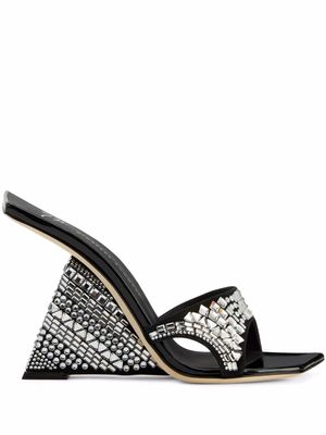 Giuseppe Zanotti sandales compensées Shine 105 mm - Noir