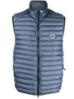 Stone Island gilet matelassé à patch logo - Bleu