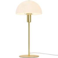 Kleine tafellamp wit & messing met E14 fitting en schakelaar Norlux Ellen 20 41 cm