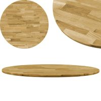 vidaXL Tafelblad rond 23 mm 500 mm massief eikenhout - thumbnail