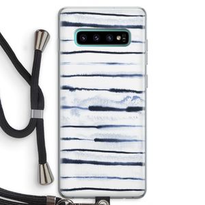 Ink Stripes: Samsung Galaxy S10 Plus Transparant Hoesje met koord