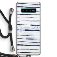 Ink Stripes: Samsung Galaxy S10 Plus Transparant Hoesje met koord