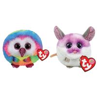 Ty - Knuffel - Teeny Puffies - Owel Owl & Colby Mouse