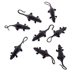 8x kleine plastic halloween dieren ratten van 5 cm