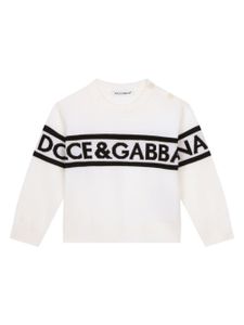 Dolce & Gabbana Kids pull à logo imprimé - Tons neutres