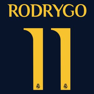 Rodrygo 11 (Officiële Real Madrid Away Bedrukking 2023-2024)