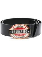 DSQUARED2 ceinture en cuir à boucle logo - Noir