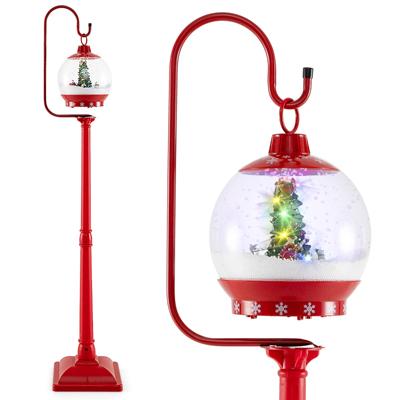 173 cm Muzikale Kerstlamp met Geluid-Geactiveerde Sneeuwbal Lantaarn Draaiende Boom Sneeuwpop Besneeuwde Kerstman Lamp