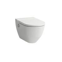 Laufen Cleanet NAVIA Douche WC 40.5x58x37cm diepspoel incl. closetzitting met deksel en softclose keramiek Glans Wit H8206014000001