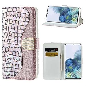 Croco Bling Series Samsung Galaxy S21 5G Wallet Case - Rose Gold