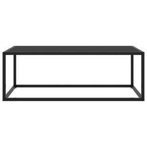 The Living Store Salontafel - Zwart - 100 x 50 x 35 cm - Gehard glas en gepoedercoat staal