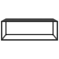 The Living Store Salontafel - Zwart - 100 x 50 x 35 cm - Gehard glas en gepoedercoat staal - thumbnail