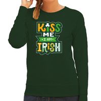 Kiss me im Irish feest sweater/ outfit groen voor dames - St. Patricksday 2XL  -