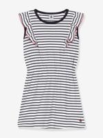 Gestroomde kinderjurk van katoen PETIT BATEAU marineblauw Gestroomde kinderjurk van katoen PETIT BATEAU marineblauw