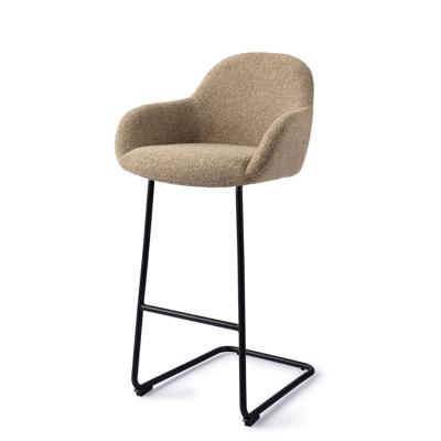 Jesper Home Barkruk 'Kushi' Arch Black, kleur Moss Meadow (zithoogte 78cm)