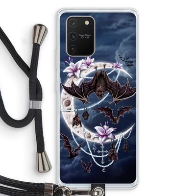 Vleermuizen Maan: Samsung Galaxy S10 Lite Transparant Hoesje met koord