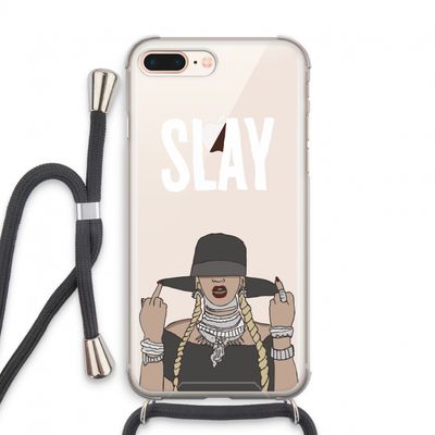 Slay All Day: iPhone 8 Plus Transparant Hoesje met koord