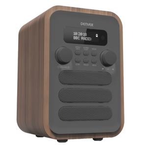 Denver DAB Radio met Bluetooth - Digitale Radio – 40 voorkeuzezenders – DAB+ / FM Radio - DAB48 – Hout/Grijs