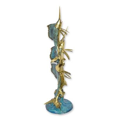 A BRONZE MARLIN FOUNTAIN