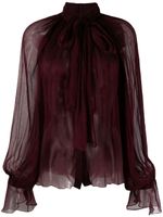 Atu Body Couture blouse semi-transparente à col noué - Rouge - thumbnail