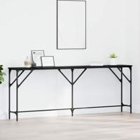 Wandtafel Zwart eiken 200 x 29 x 75 cm Gelaagd hout en metaal