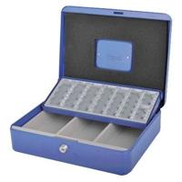 Geldkist Pavo met muntsorteerbak 300x240x90mm blauw