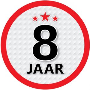 8 jaar luxe versiering sticker rond