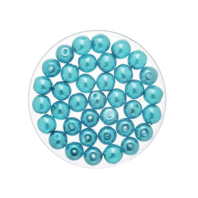 200x stuks sieraden maken Boheemse glaskralen in het transparant turquoise van 6 mm