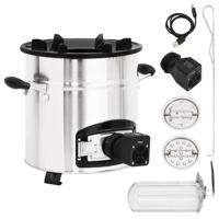 VidaXL Houtkachel met usb-ventilator 35,5x26x28 cm roestvrijstaal