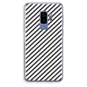 Strepen zwart-wit: Samsung Galaxy S9 Plus Transparant Hoesje